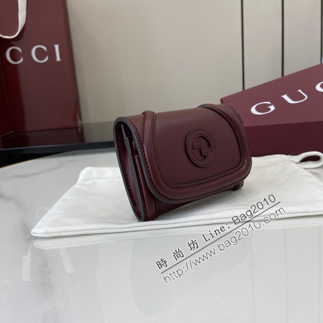 Gucci專櫃古馳最新款圓形互扣式雙G標識卡片夾卡包零錢包 jh2679型號：818811